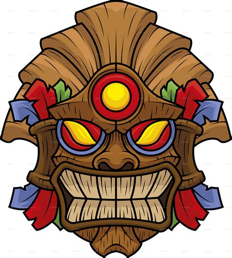 tiki mask drawing.